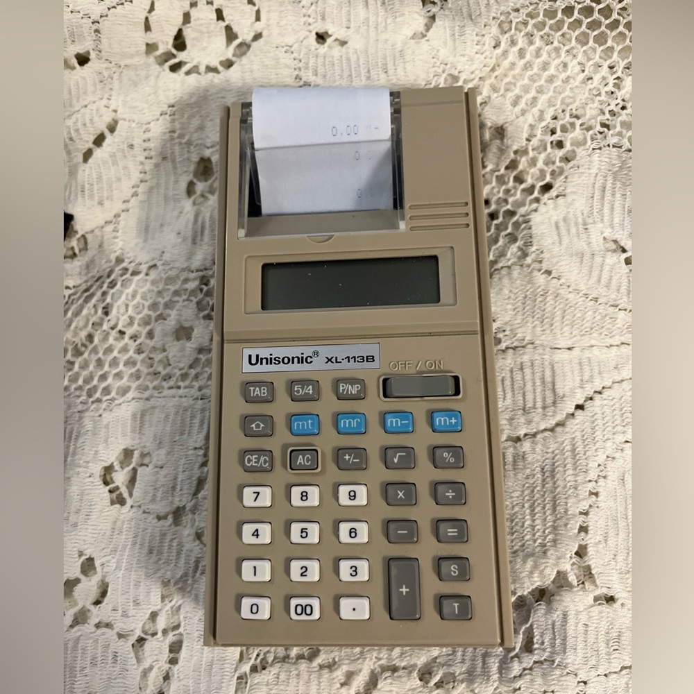 Vintage Unisonic Calculator with Tape